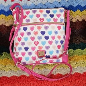 Dooney & Bourke Bubblegum Pink Hearts Crossbody/Shoulder Bag Perfect Valentines!